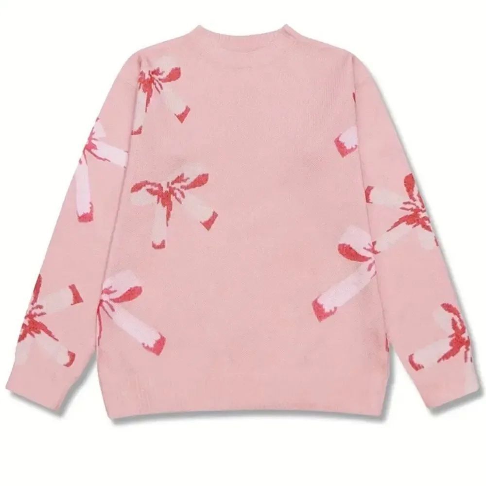 Pink Lush Bow Knot Pattern Sweater - Picture 2 of 4
